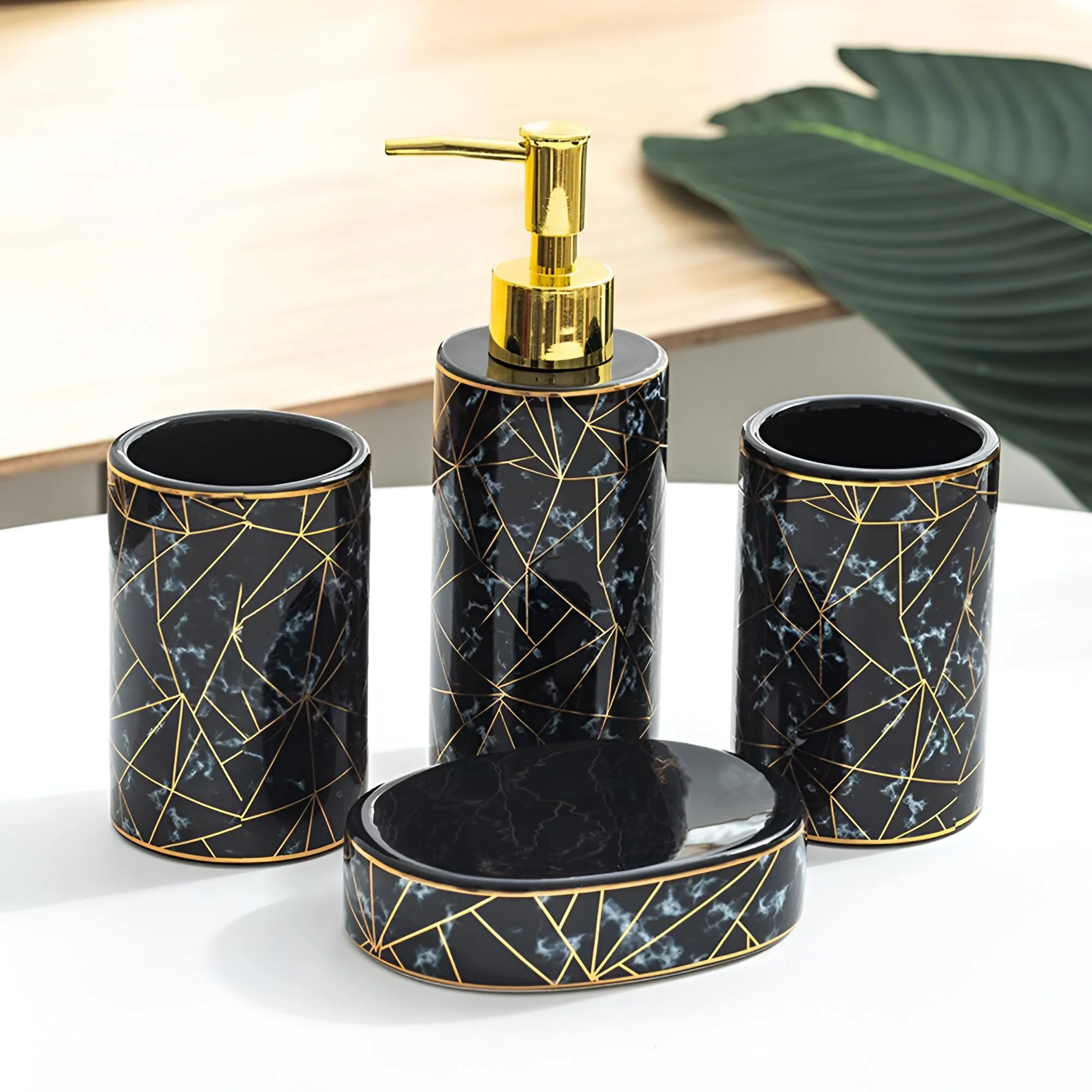 Marble Ceramic Bathroom Set