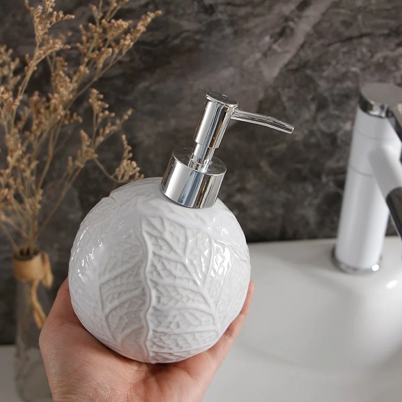 Elegant 560ml Ceramic Pump Dispenser for Lotion, Soap & Shampoo