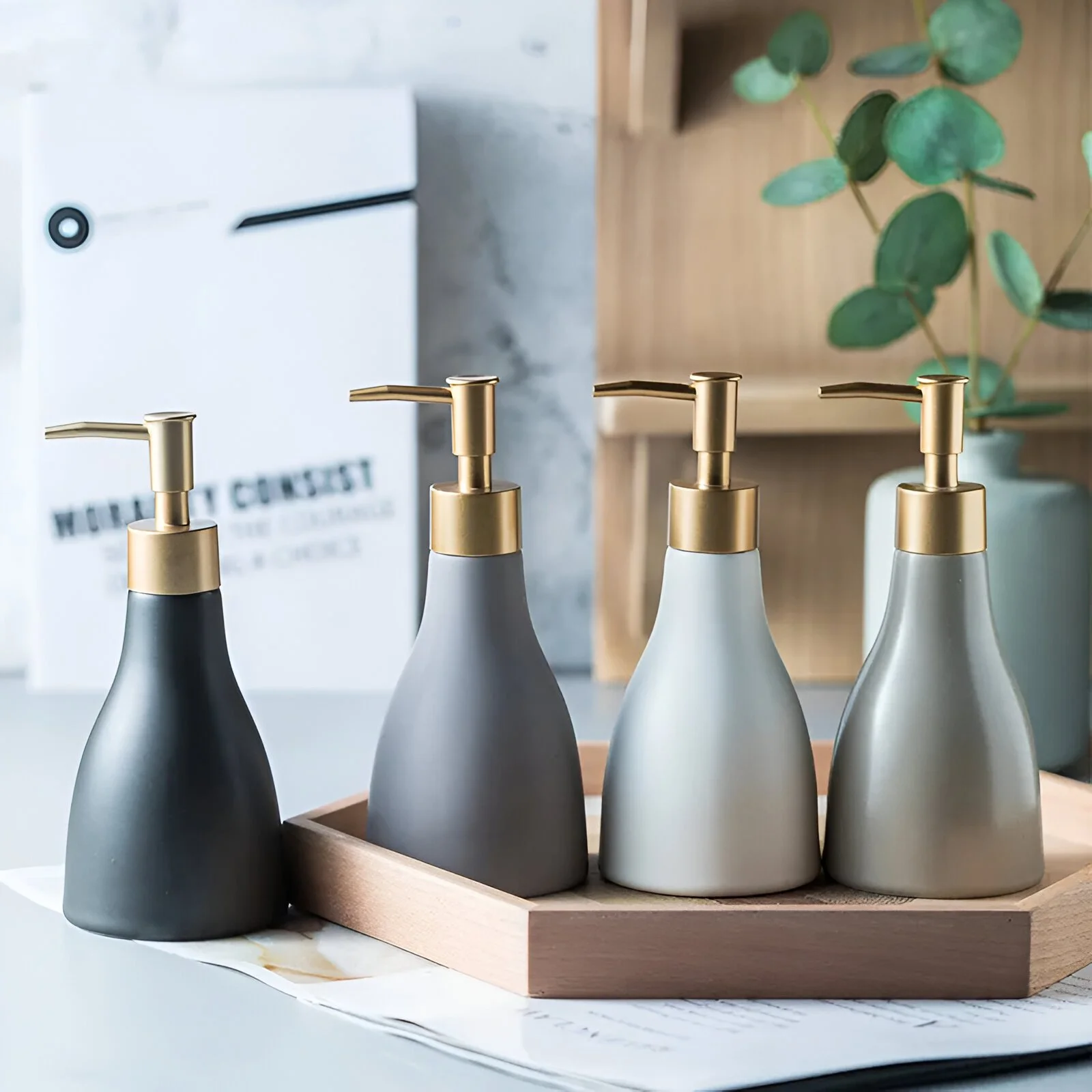Sleek Matte Ceramic Soap Dispenser for Modern Bathrooms
