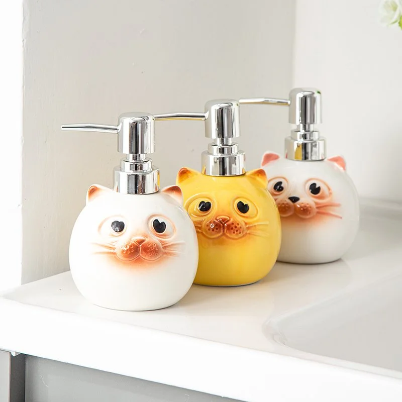 350ml Ceramic Press Soap Dispenser for Bathroom & Kitchen