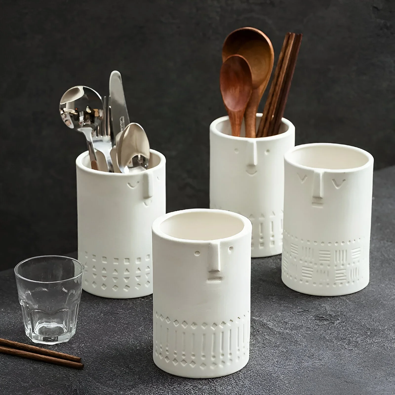 Creative Ceramic Chopsticks Holder & Kitchen Utensil Organizer
