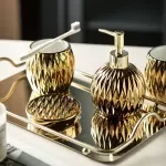 Elegant Ceramic Bathroom Soap Dispenser & Accessory Set