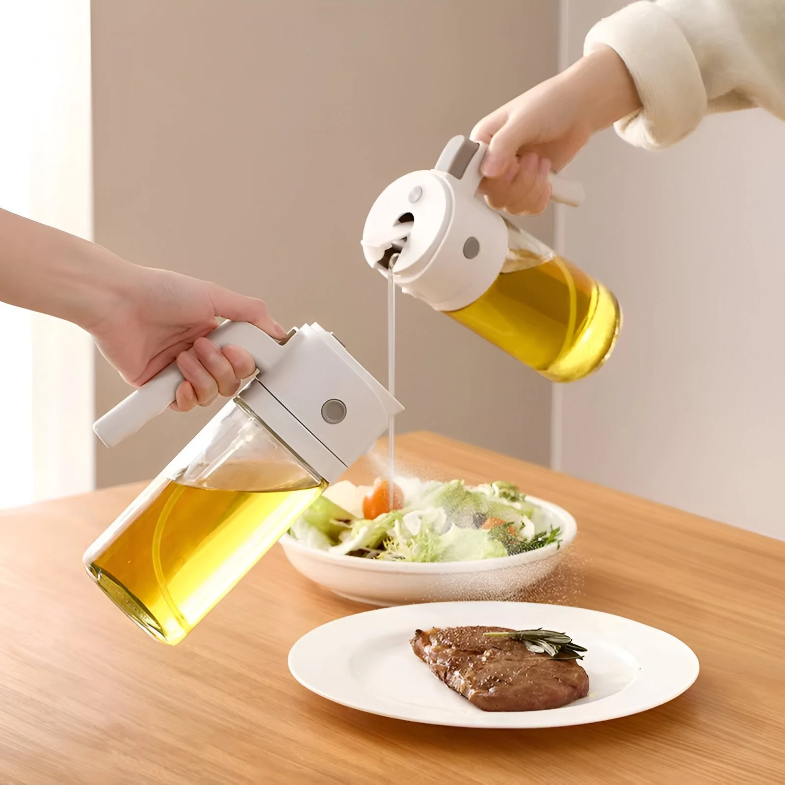 550ml Olive Oil Dispenser 2 in 1 Oil Sprayer and Dispenser for Cooking