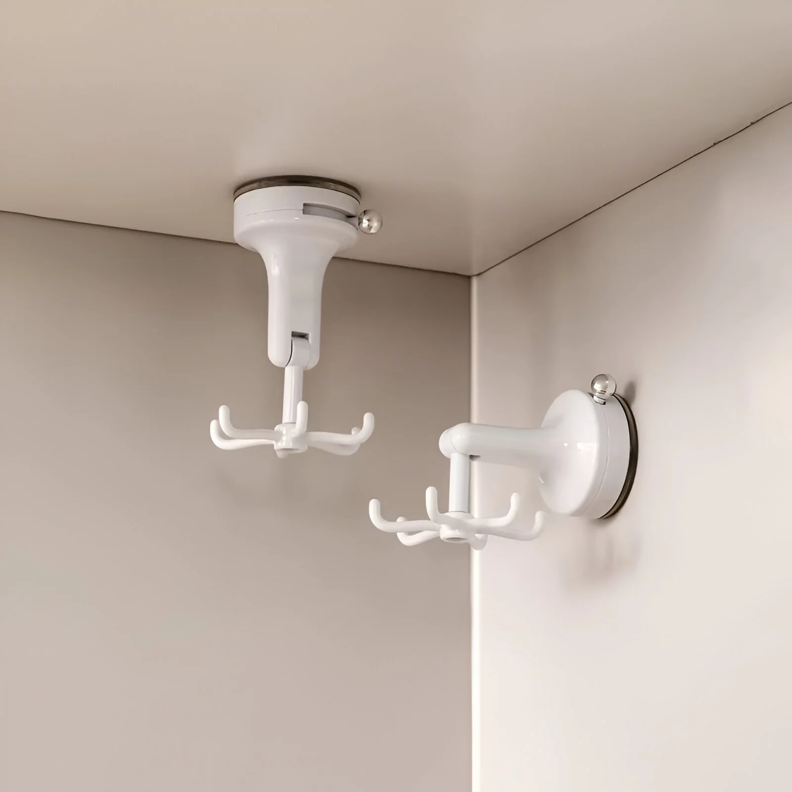 Rotating Wall-Mounted Suction Cup Hook for Kitchen Tools – Drill-Free Storage Solution