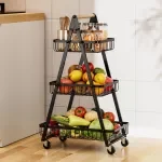3-Tier Fruit Basket Organizer with Extra Support Rods