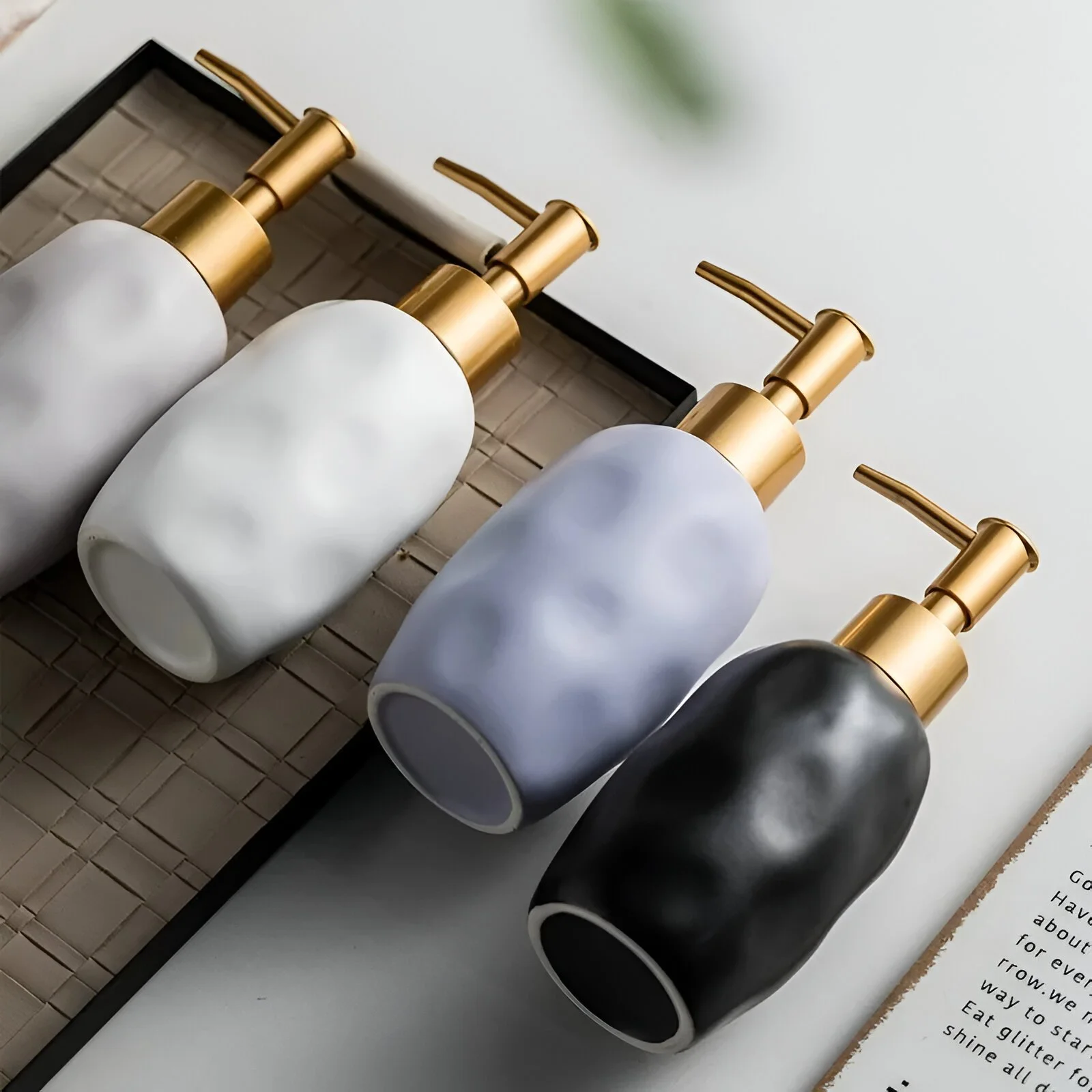 Matte Ceramic Soap Dispenser for Bathroom & Kitchen