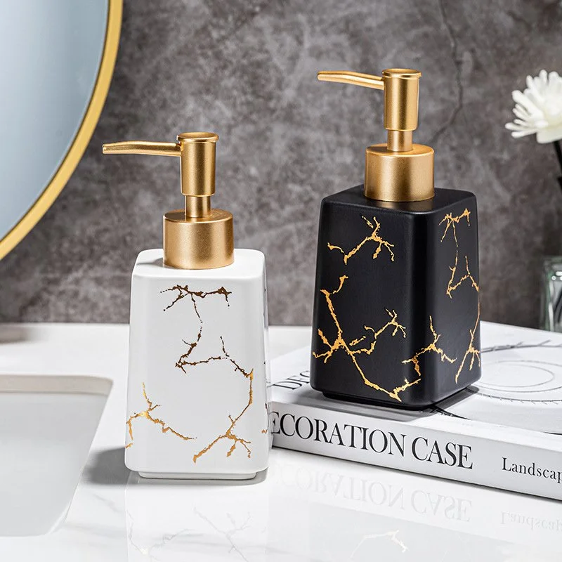 Luxury Ceramic Soap & Lotion Dispenser for Bathroom & Kitchen