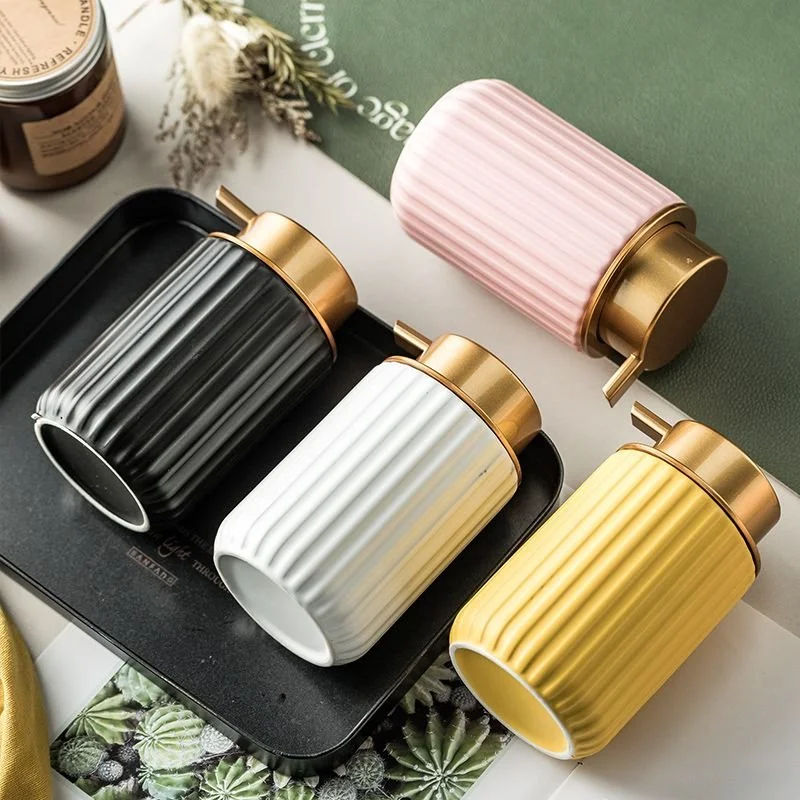 Gold Ceramic Foaming Soap Dispenser – Elegant Bathroom Mousse Bottle