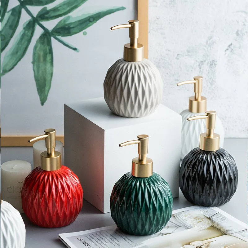 Ceramic Refillable Soap & Lotion Dispenser with Elegant Pump