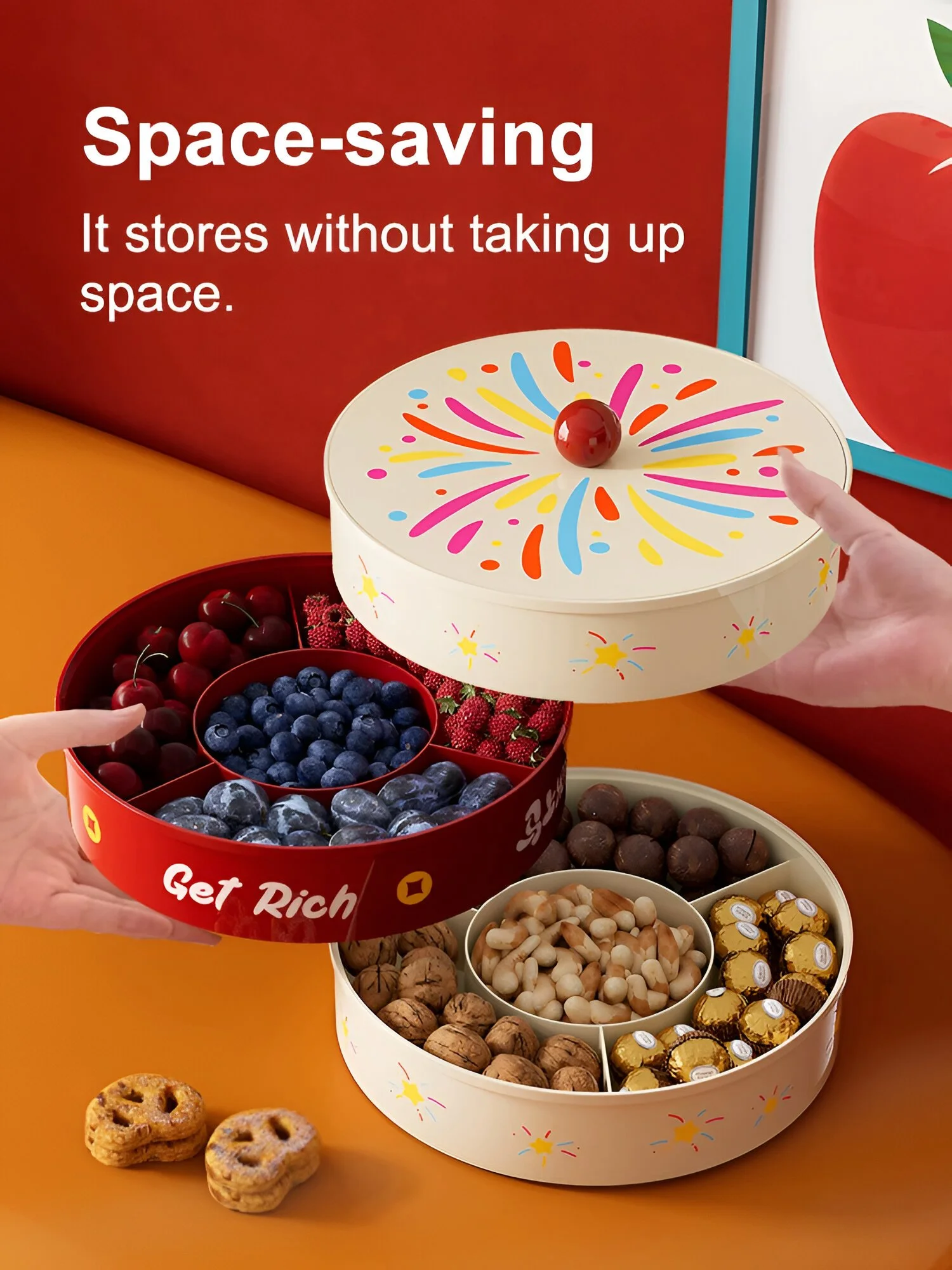 Luxury Multi-Tier Covered Snack & Fruit Platter for Coffee Table