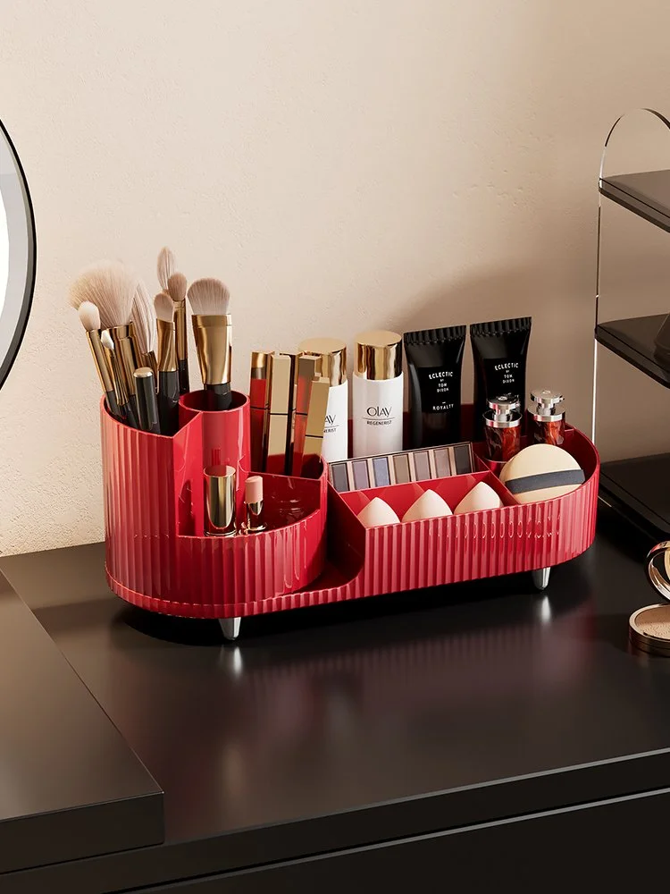 360° Rotating Makeup Organizer – Large Capacity Vanity Storage Box
