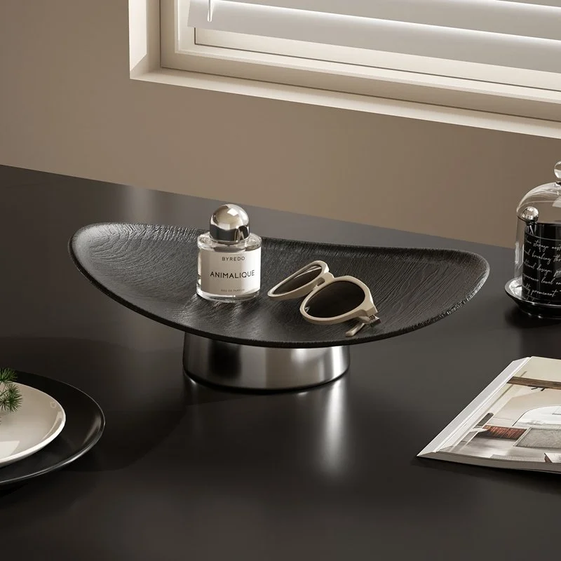Modern Oval Decorative Storage Tray for Coffee Table & Entryway
