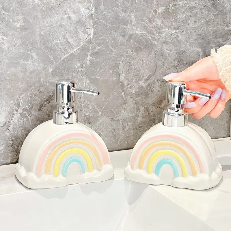 350ml Rainbow Ceramic Hand Soap & Lotion Dispenser for Bathroom