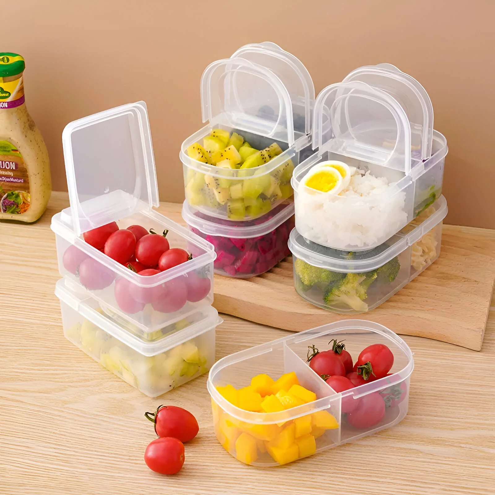 Double Lid Sealed Food Storage Box for Snacks, Fruits & Camping