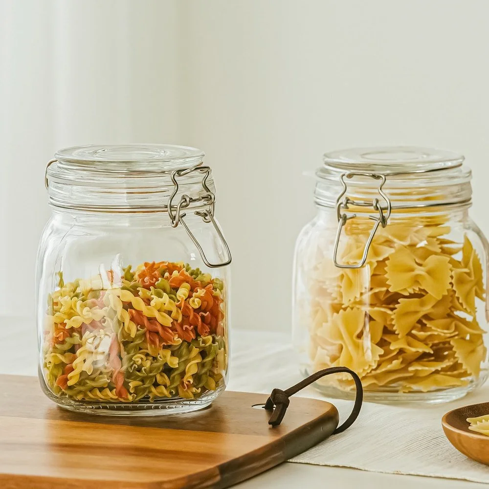 38 oz Airtight Glass Storage Jar with Lock Lid for Kitchen Organization