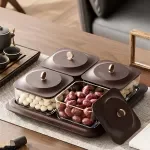 Light Luxury Fruit & Snack Storage Box - Stylish Partitioned Nut Plate for Home or Office