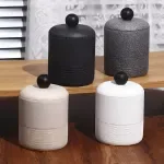 Retro Sandstone Ceramic Toothpick Holder - Eco-Friendly Bathroom Storage Box