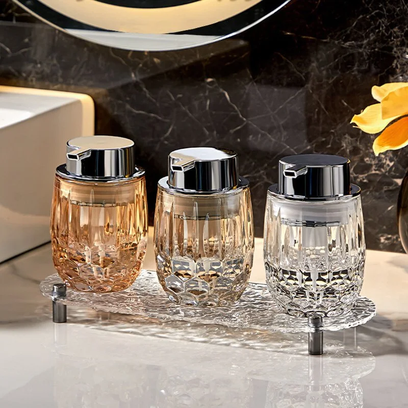 Elegant Glass Soap Dispenser for Bathroom, Kitchen & Shower