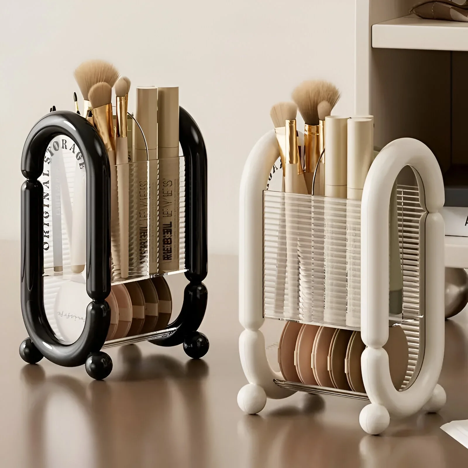 Cosmetics Storage Rack – Large Capacity Lipstick & Makeup Organizer for Desktop