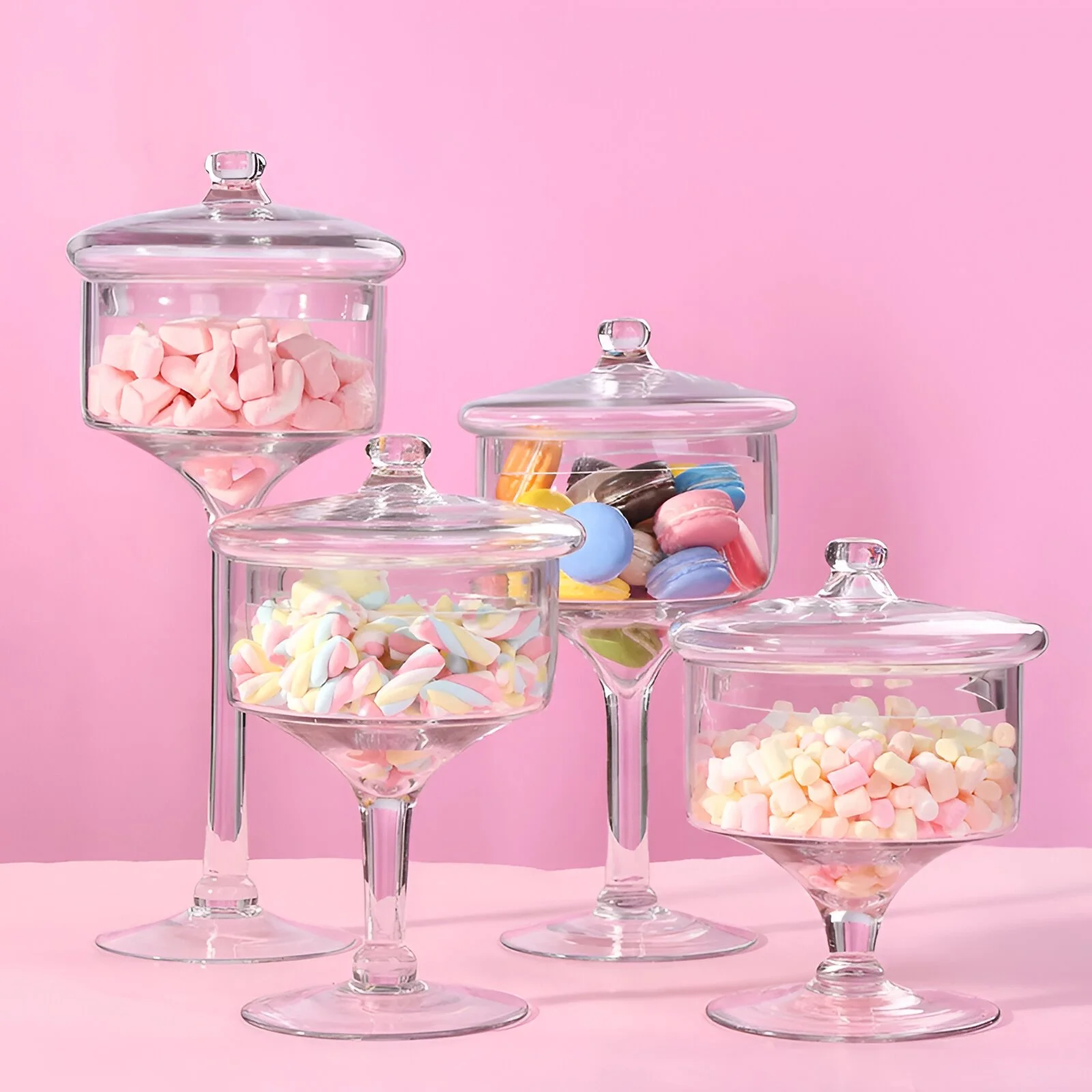 Elegant Glass Cake Stand with Dome Lid Dessert & Candy