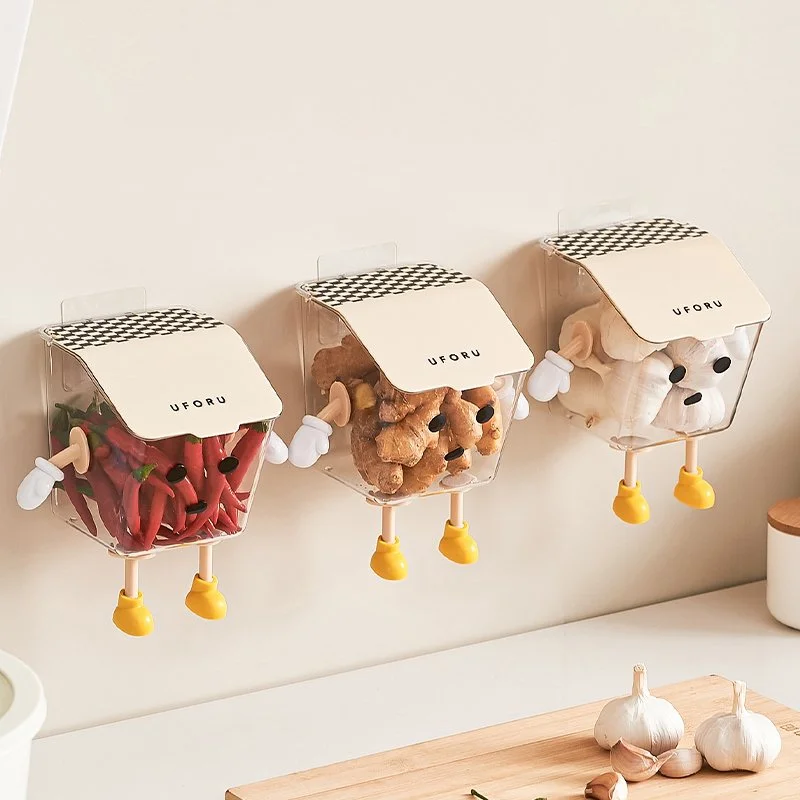 Wall-Mounted Onion, Ginger & Garlic Storage Basket Organizer