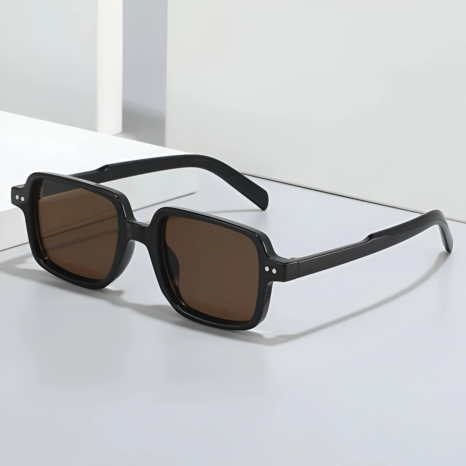 Vintage Square Punk Sunglasses UV400 Clear Gradient Shades for Men & Women