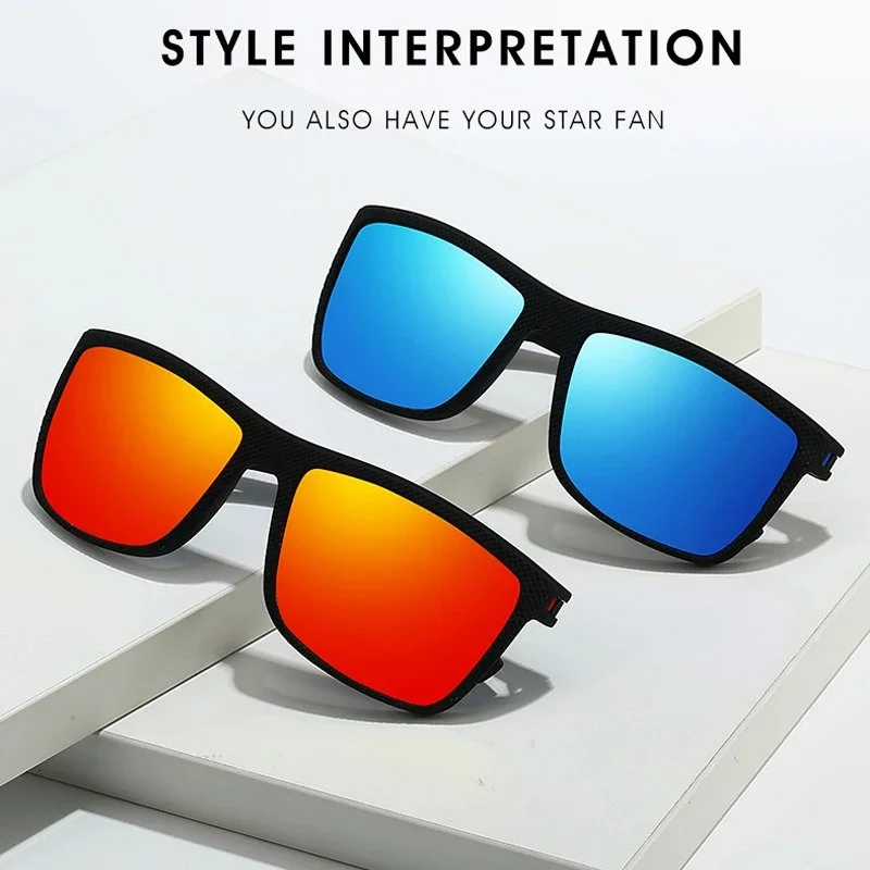 Square Polarized Sunglasses with UV Protection for Men and Women – Lightweight Frame