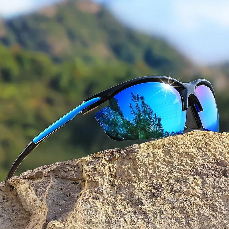 Polarized Half-Frame Sports Sunglasses for Men – Outdoor Clarity & Durability