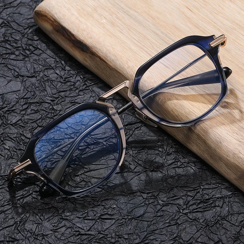 Large Face Pilot Style Titanium Eyeglass Frame for Men – Retro Trendy Design