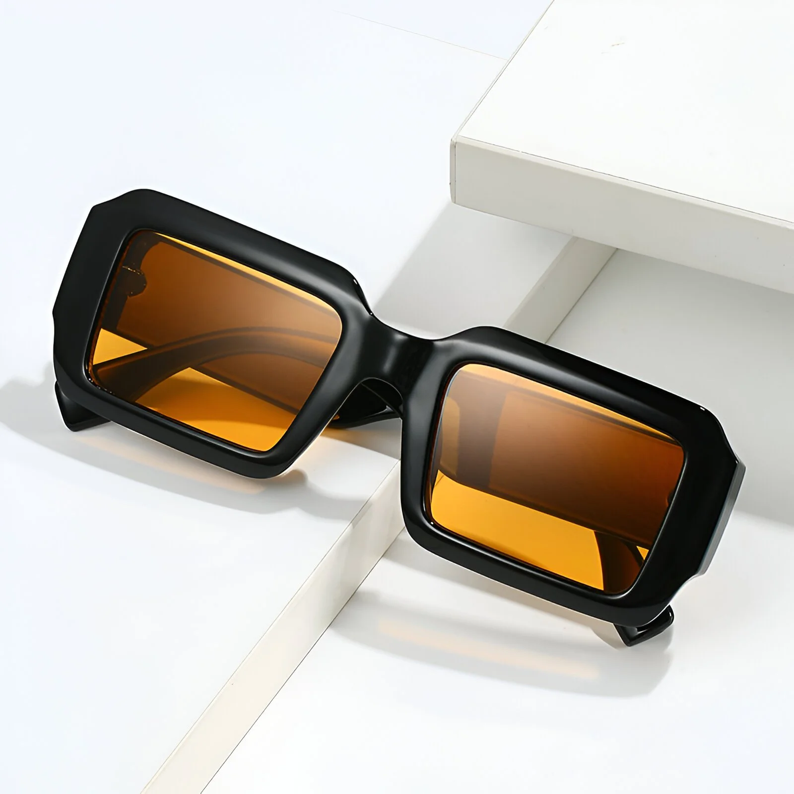 Vintage Punk Rectangle Sunglasses for Women – UV400 Square Frame Shades