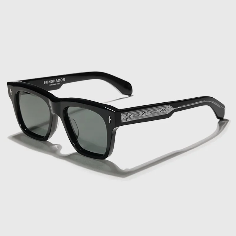 Handmade Square Acetate Sunglasses with UV400 Protection for Men & Women
