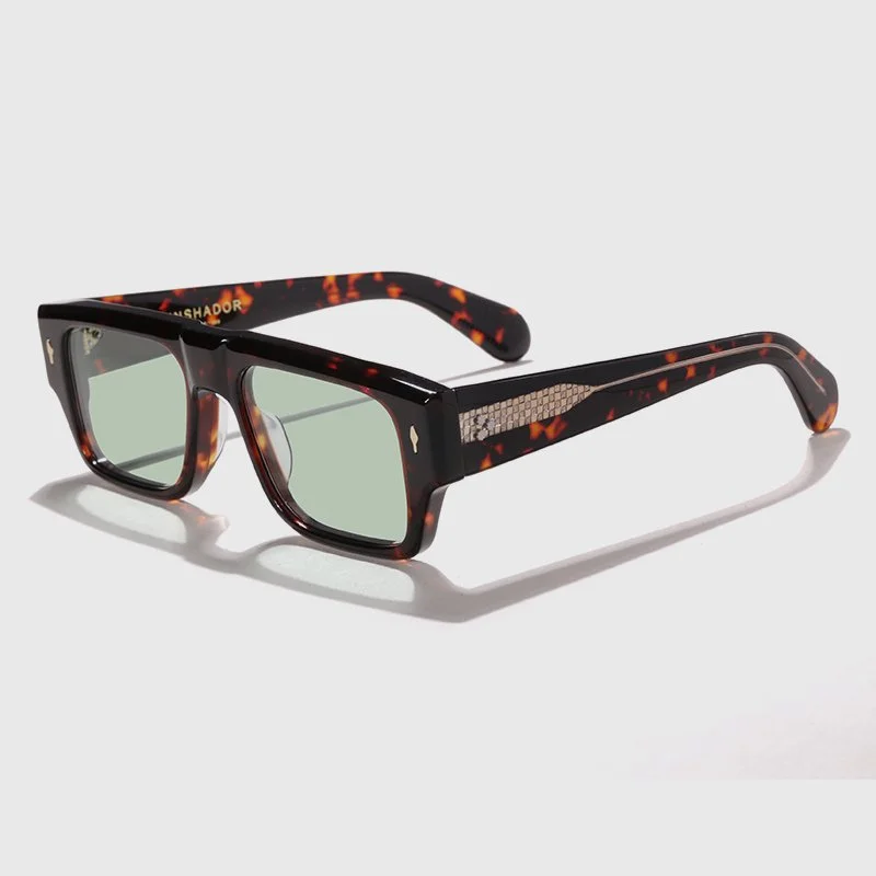 Handmade Vintage Square Acetate Sunglasses – UV400 Fashion Eyewear for Men & Women