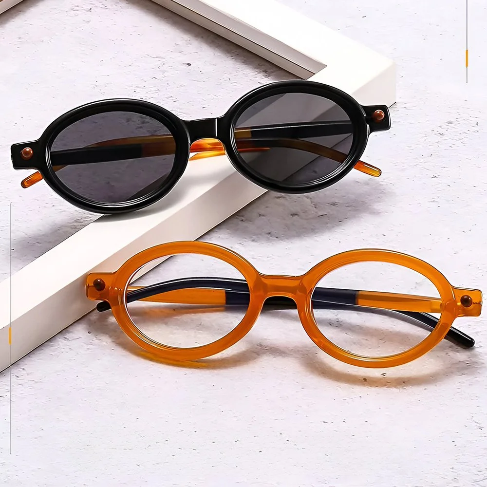 Vintage Oval Sunglasses for Women and Men - UV400 Protection