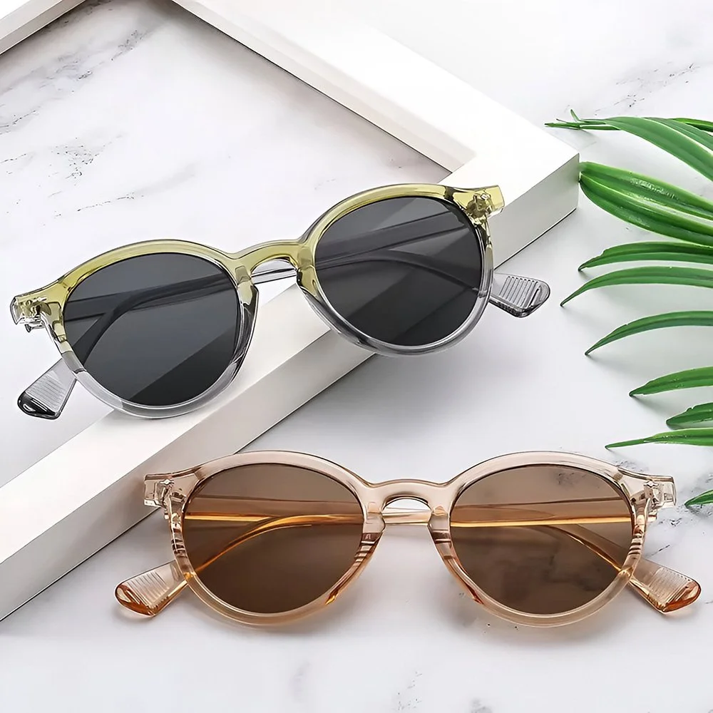 Trendy Round Transparent Frame Sunglasses for Men & Women | UV400 Protection