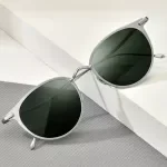Pure Titanium Polarized Sunglasses for Men – Vintage Round Retro Mirrored UV400 Shades