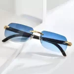 Luxury Rimless Sunglasses for Men - Horn-Rim Frameless Eyewear with Gradient Lenses