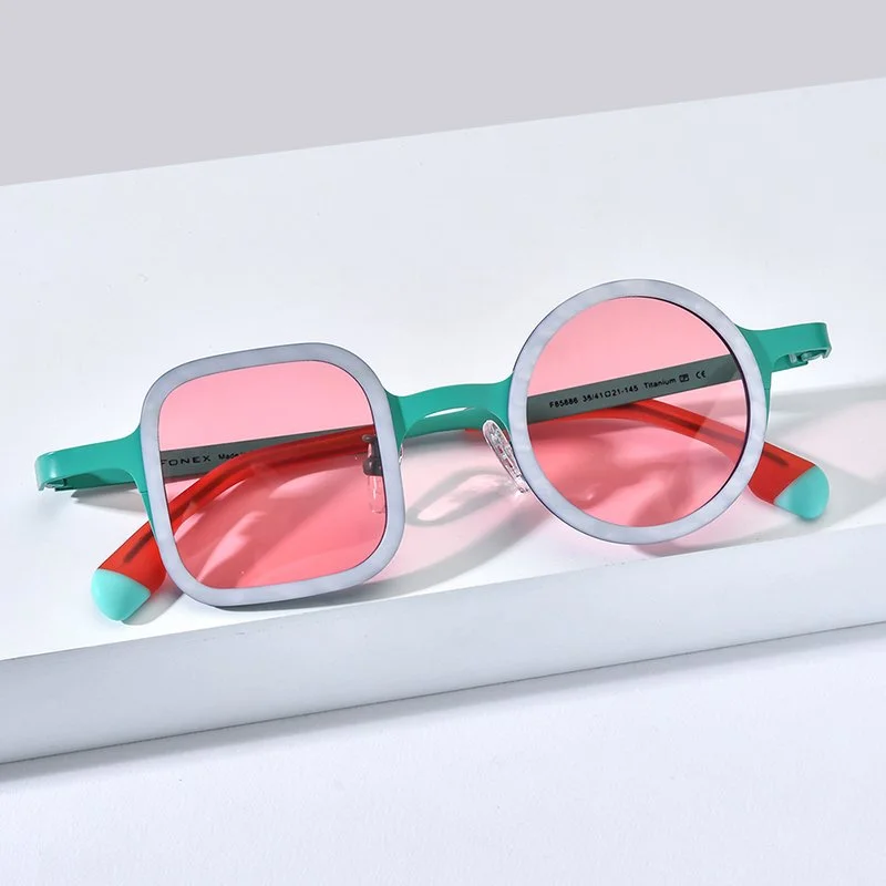Polarized Titanium Sunglasses for Men – Trendy Round Retro Vintage Design