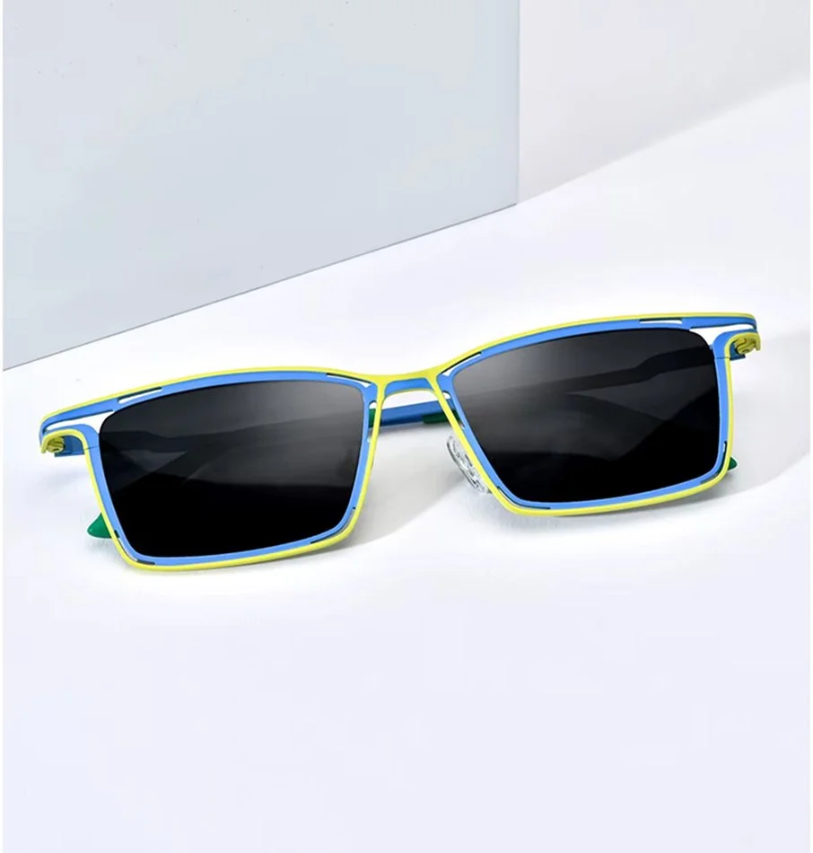 Polarized Square Titanium Sunglasses for Men – High Quality Outdoor Fashion Shades