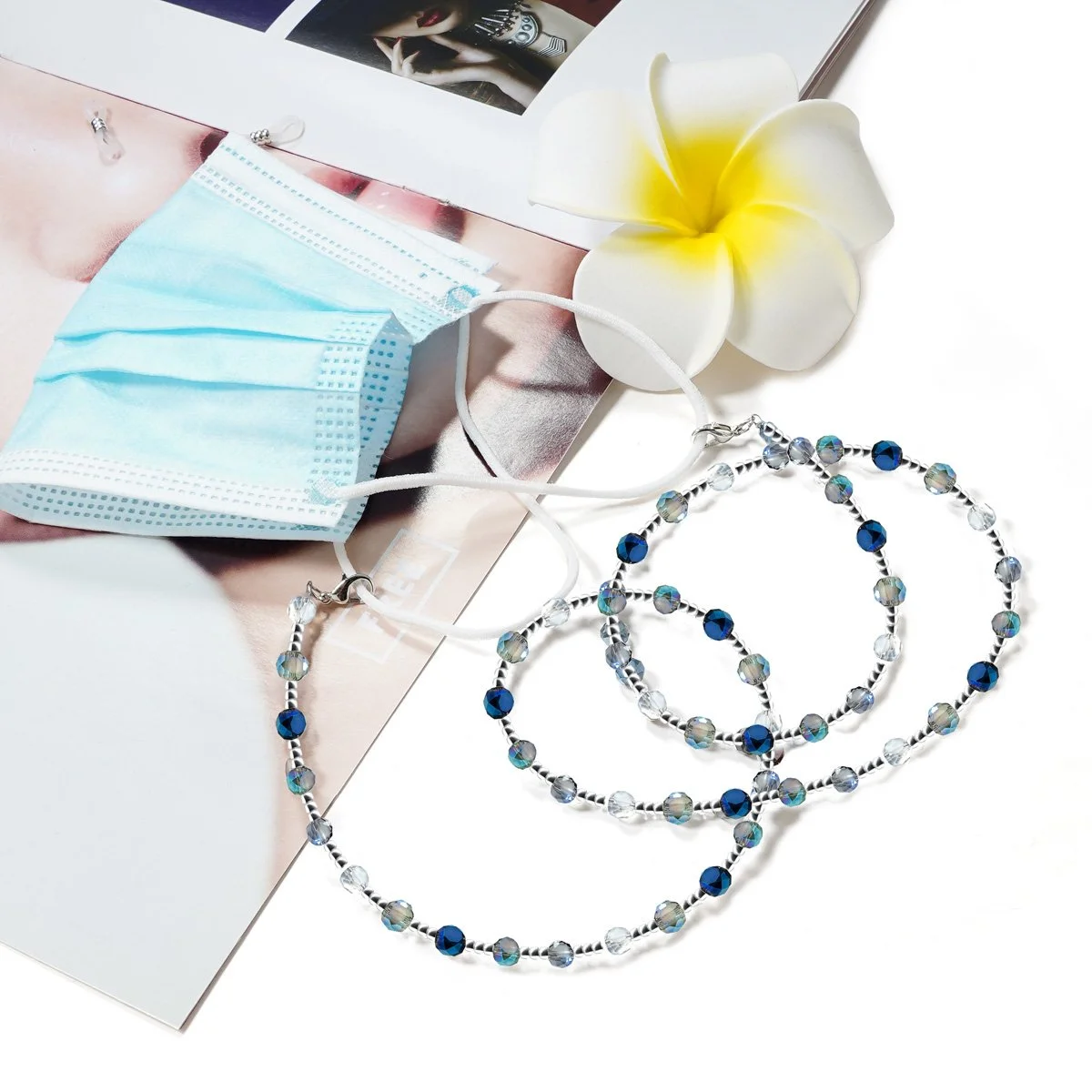 Crystal Beaded Eyeglass and Mask Chain