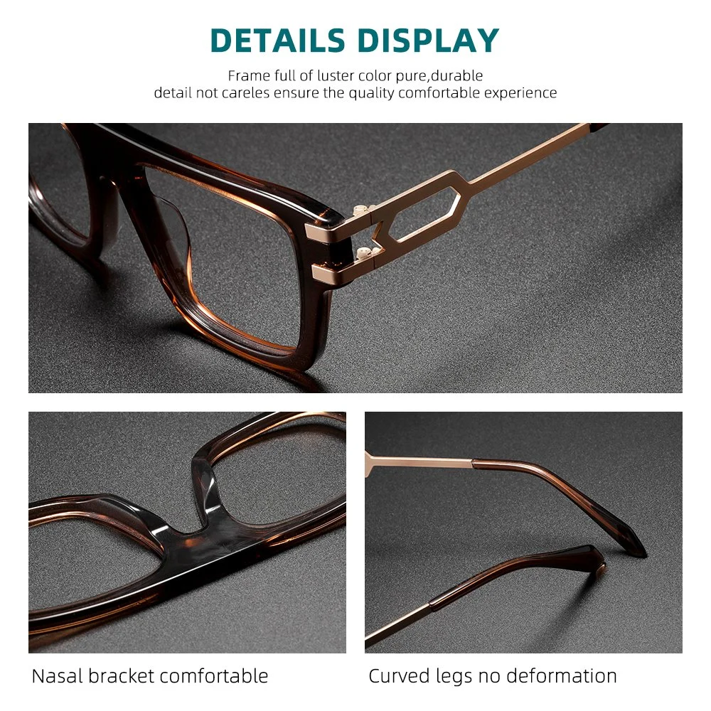 Oversized Square Acetate Sunglasses UV400 | Unisex Luxury Fashion Shades