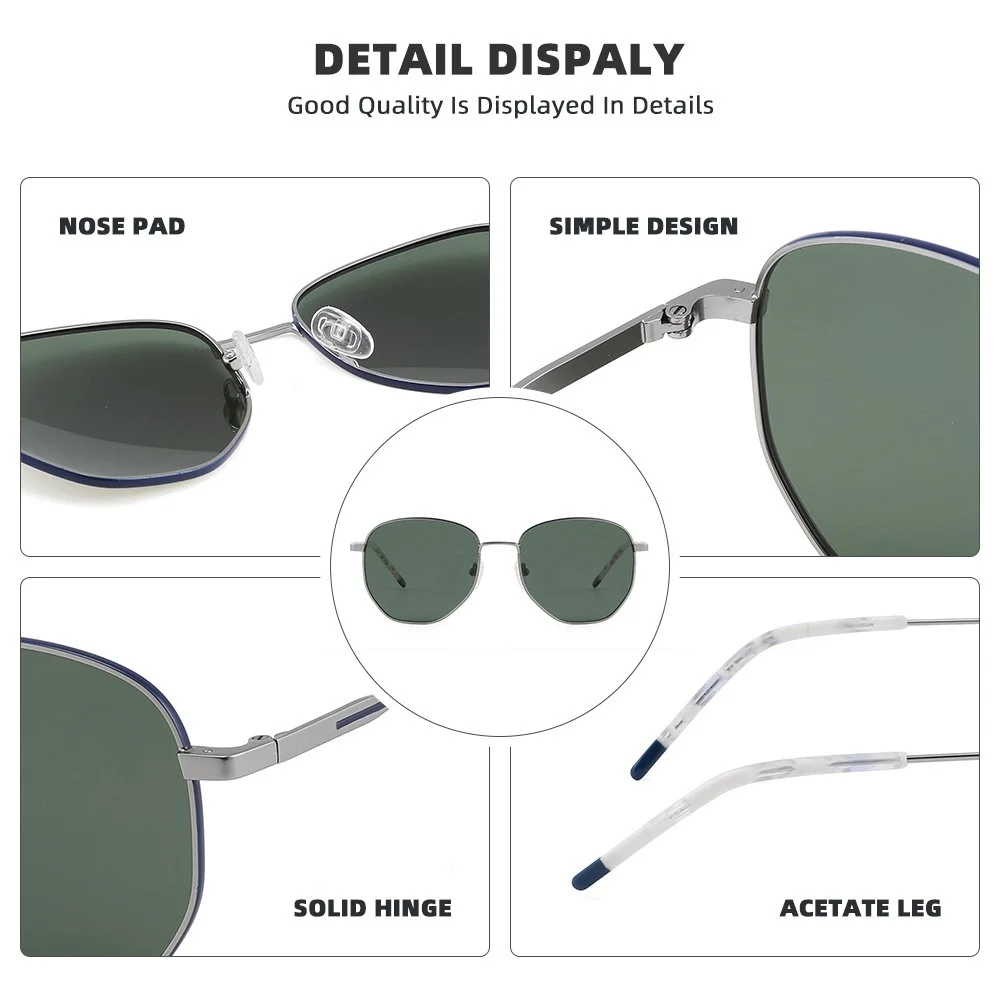 Trendy Hexagonal Polarized Sunglasses UV400 for Men & Women