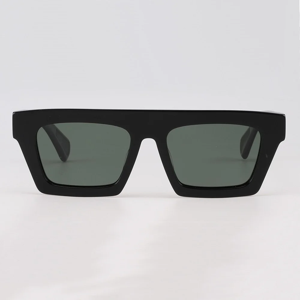 Classic Thick Acetate Eyeglass Frames with Clear Lenses – Unisex UV Protection