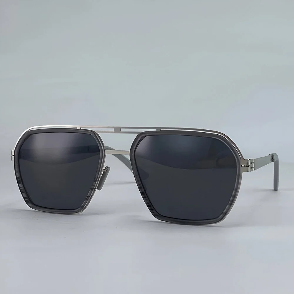Oversized Polarized Square Steampunk Sunglasses for Men