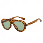 Retro Oval Punk Pilot Sunglasses for Women – UV400 Shield Shades