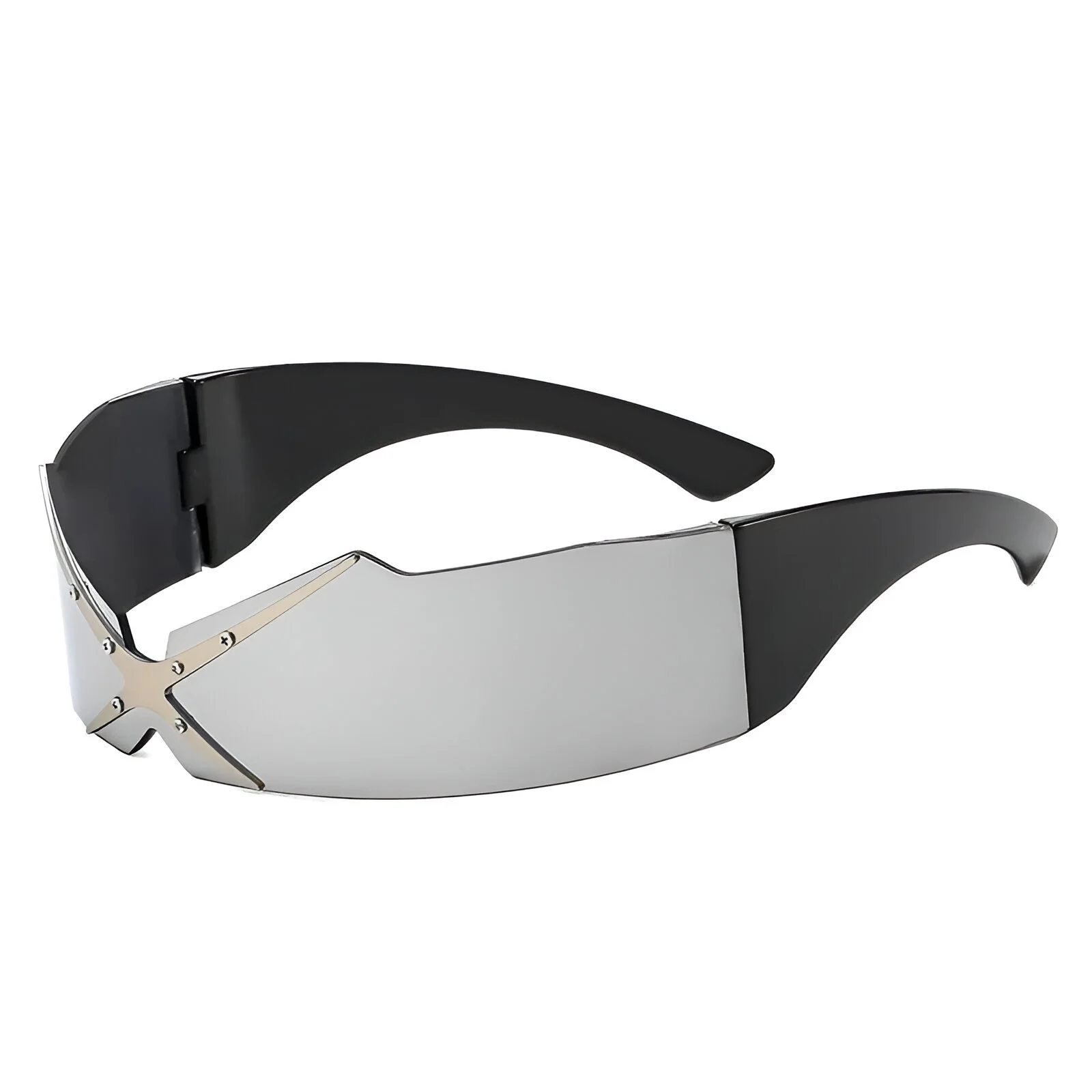 Y2K Punk Rimless Shield Sunglasses Wrap-Around Retro Goggles Unisex