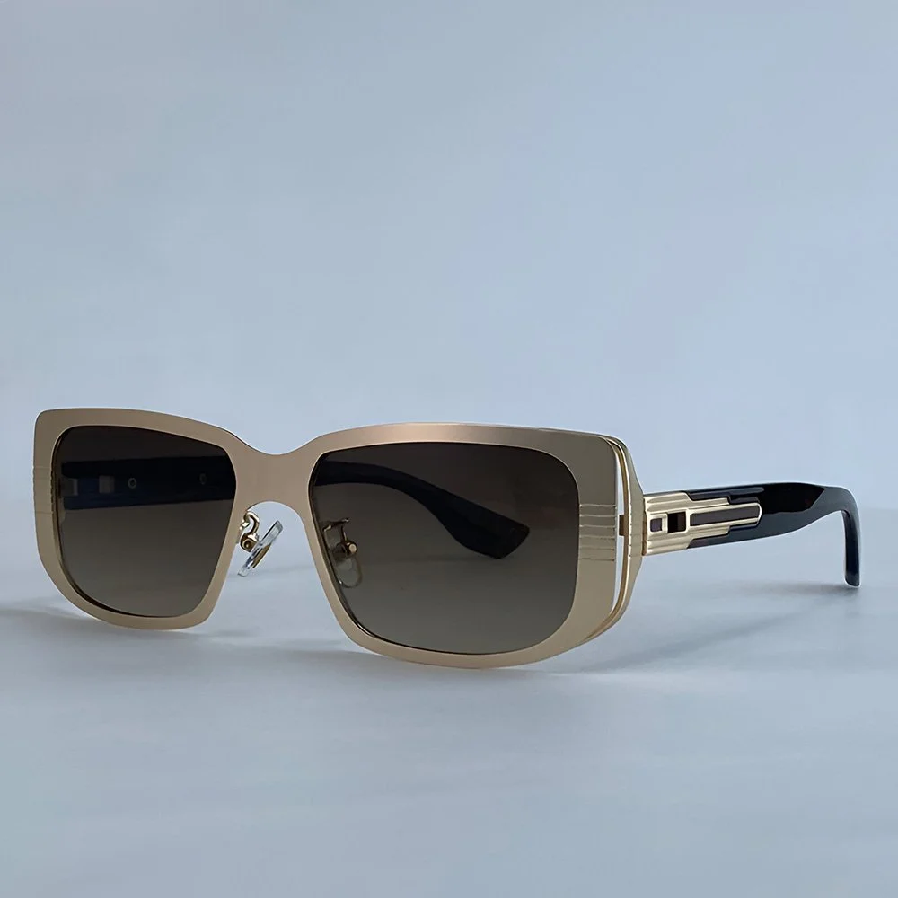 Vintage Steampunk Rectangle Sunglasses for Men – UV400 Shield Shades