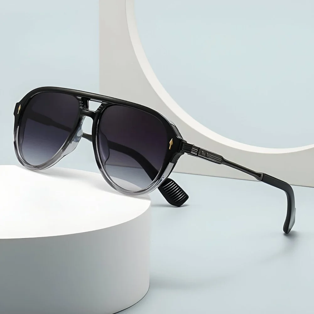 Retro Double Bridge Pilot Sunglasses for Men & Women