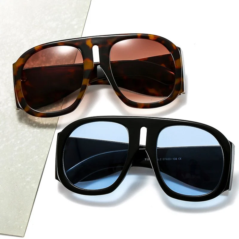 Oversized Gradient Round Sunglasses UV400