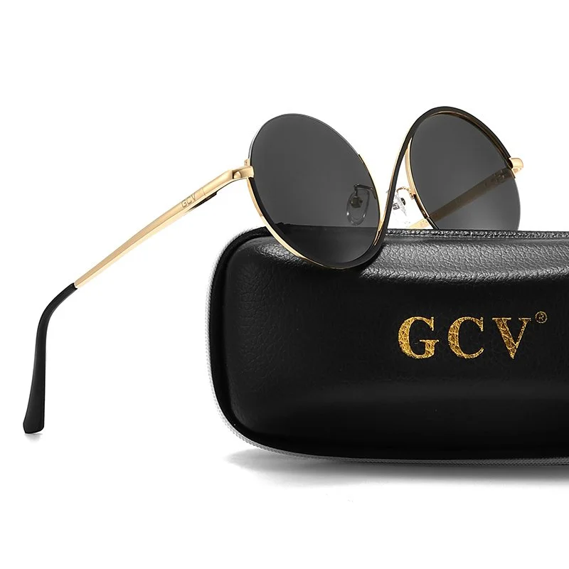 Round Frame Punk Style Sunglasses for Women