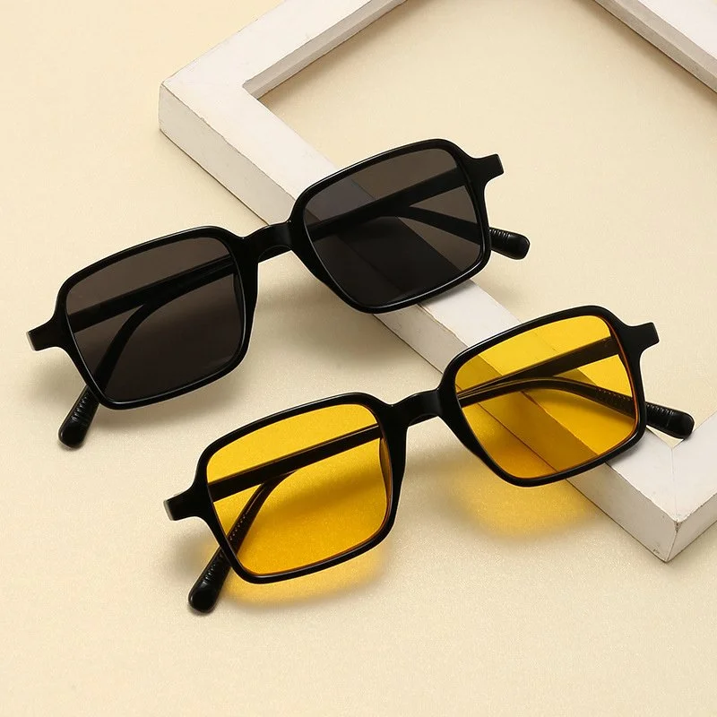 Trendy Small Rectangle Candy Color Sunglasses UV400 for Women & Men